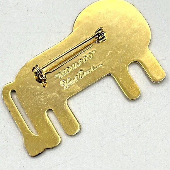 Laurel Burch Leonardo Lion Multicolor Enamel Gold Tone Brooch Pin 2" - Picture 5 of 9